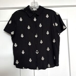 Zara patterned collared blouse